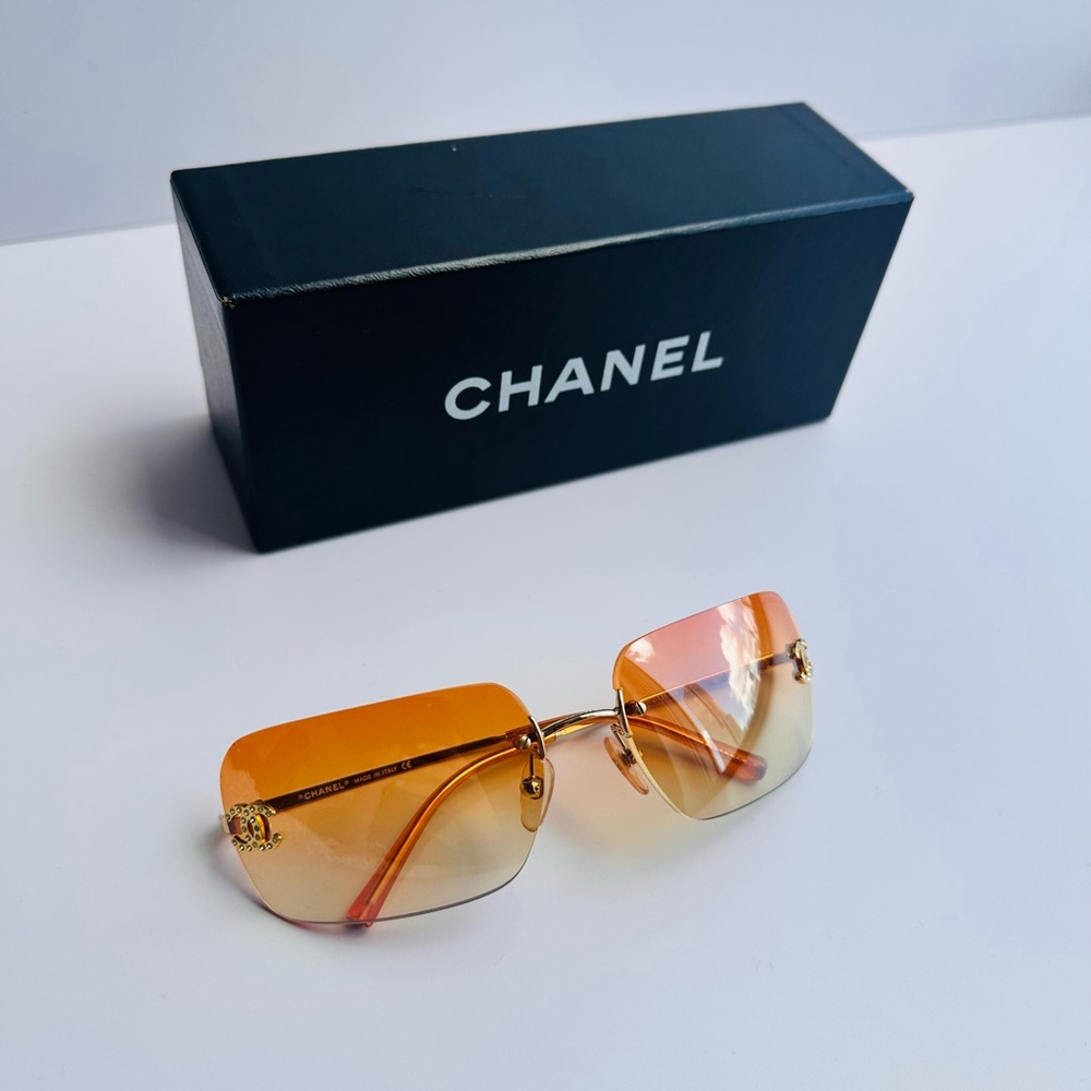 Rare 💫CHANEL VINTAGE SUNGLASSES SWAROVSKI CRYSTAL CC - Picture 11 of 16